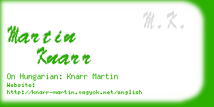 martin knarr business card